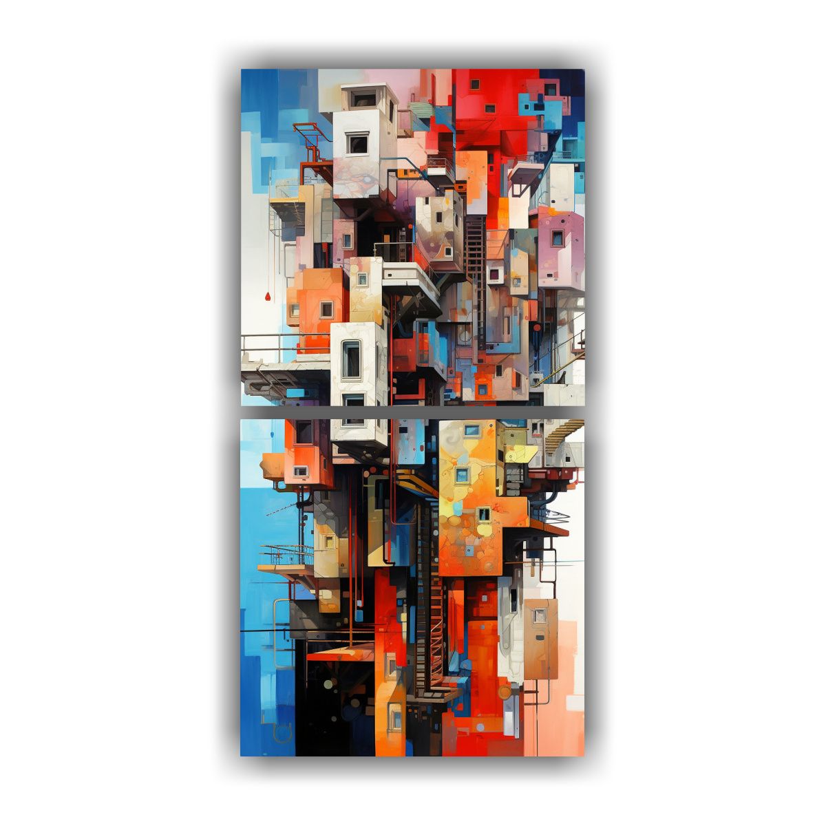 GENERICO - Lienzos De Tela Abstractos Fusionando 40x80 Cm