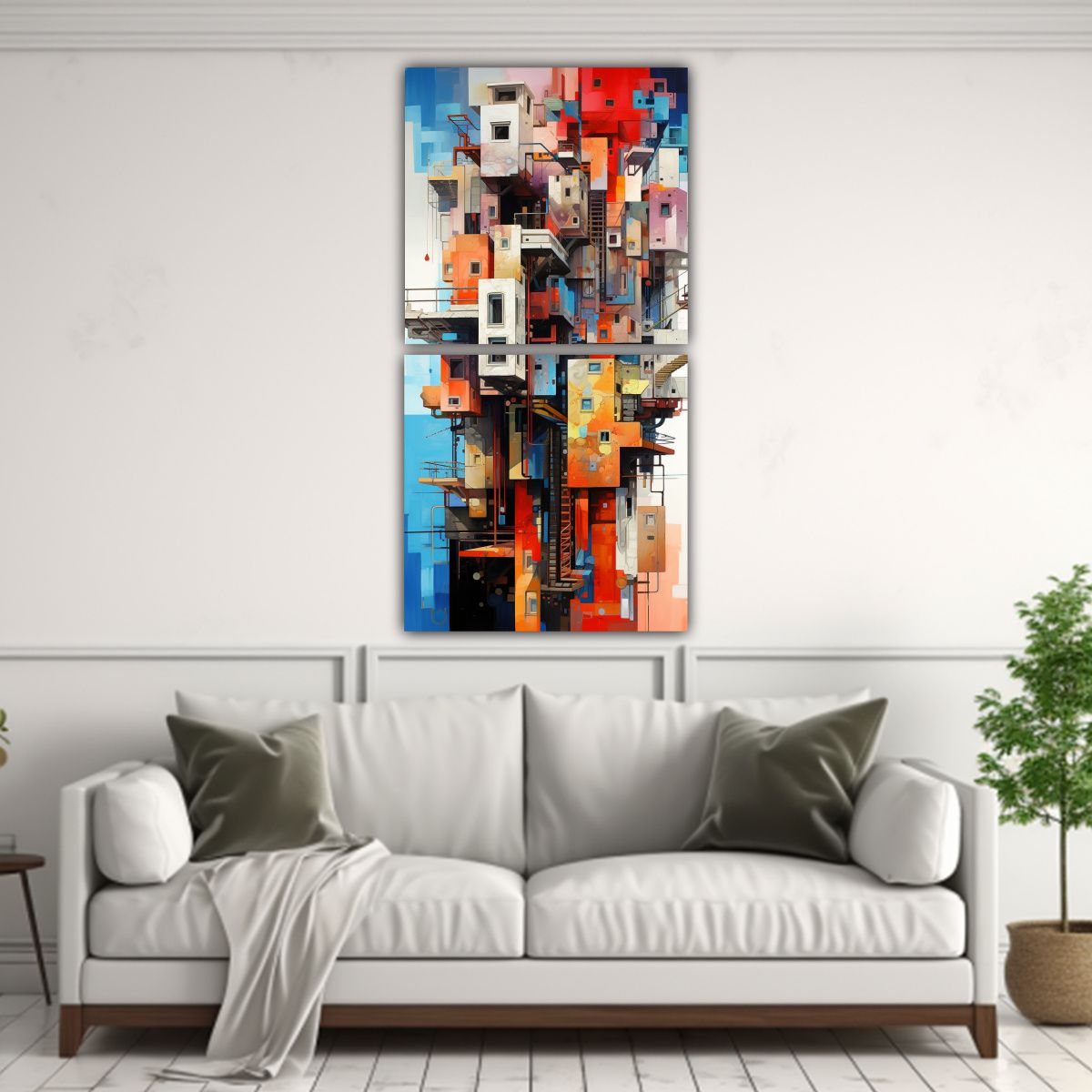 GENERICO - Lienzos De Tela Abstractos Fusionando 40x80 Cm