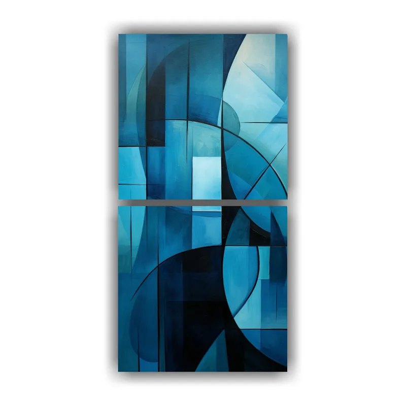 GENERICO - Cuadros Abstractos Azul Turquesa Para Decoración 60x120 Cm