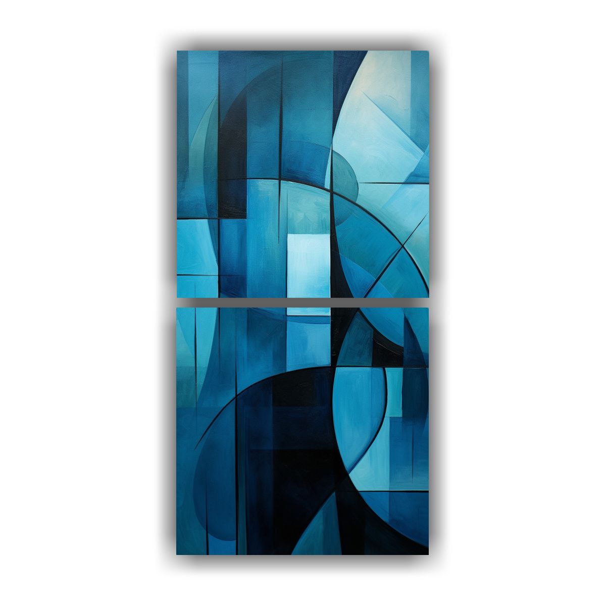 GENERICO - Cuadros Abstractos Azul Turquesa Para Decoración 20x40 Cm