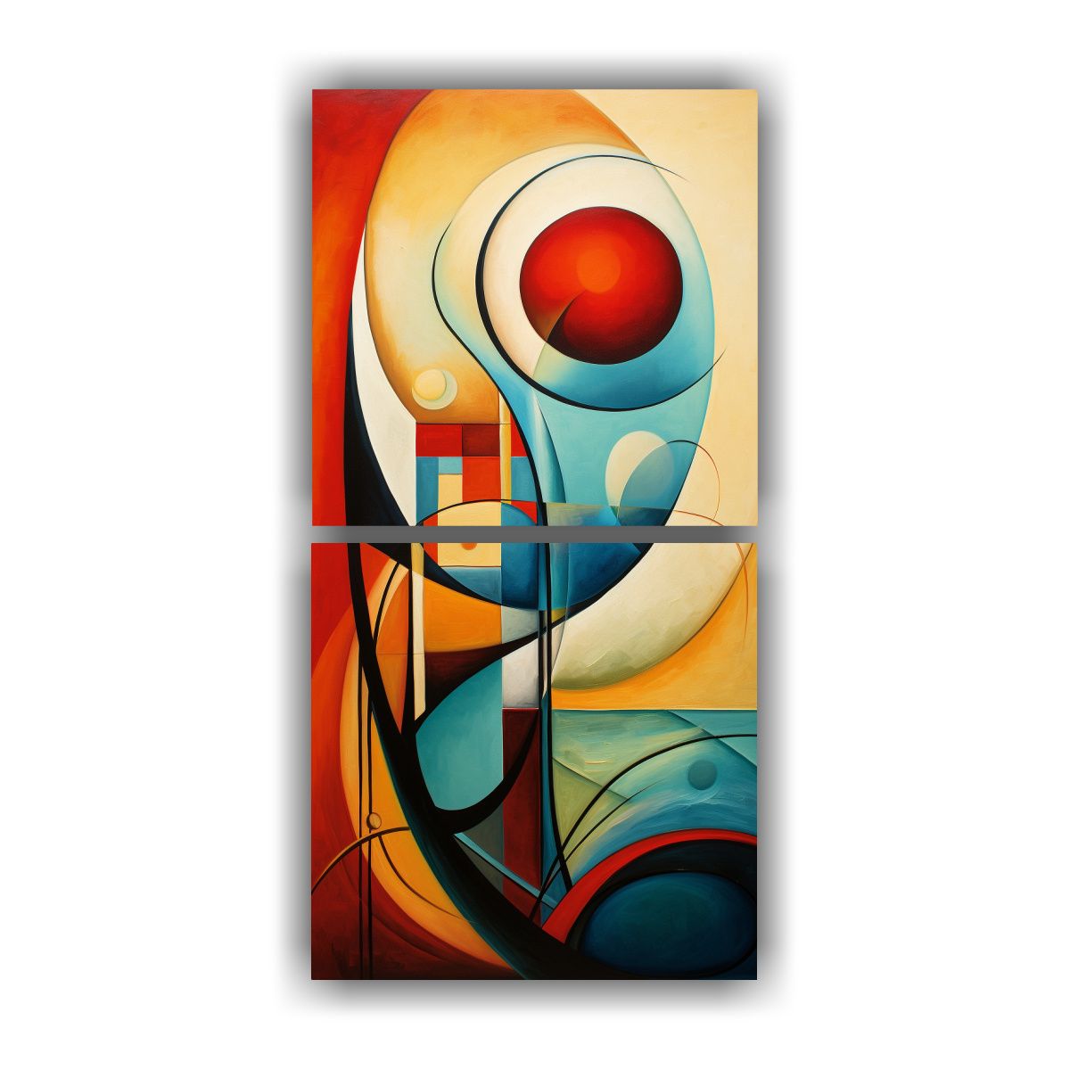 GENERICO - Cuadro Playa Abstracto En Bastidor Moderno 60x120 Cm