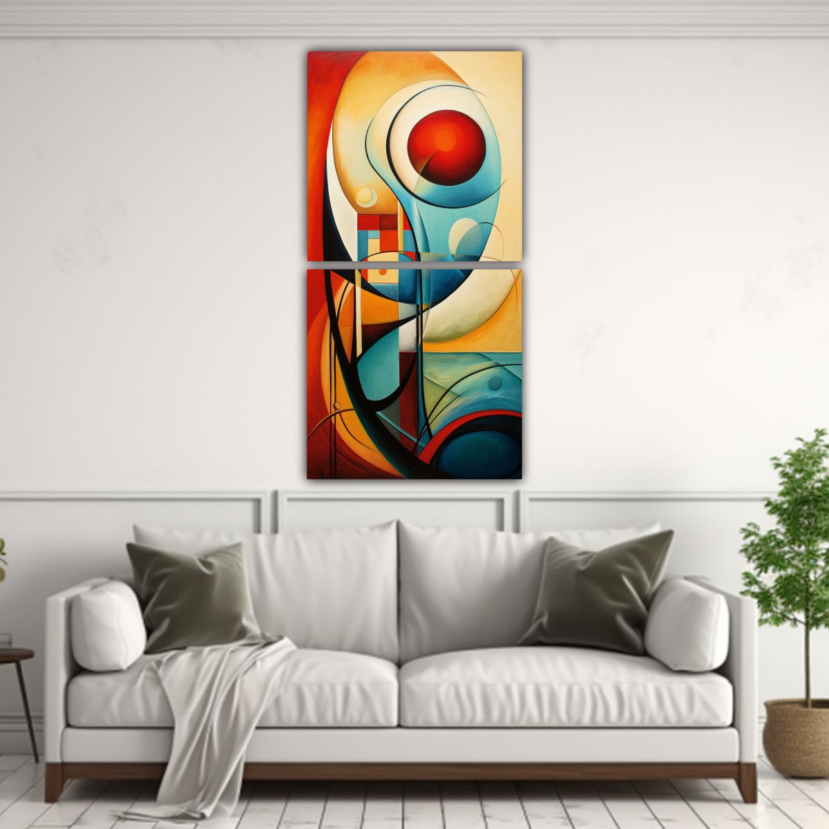 GENERICO - Cuadro Playa Abstracto En Bastidor Moderno 60x120 Cm