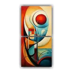 GENERICO - Cuadro Playa Abstracto En Bastidor Moderno 20x40 Cm