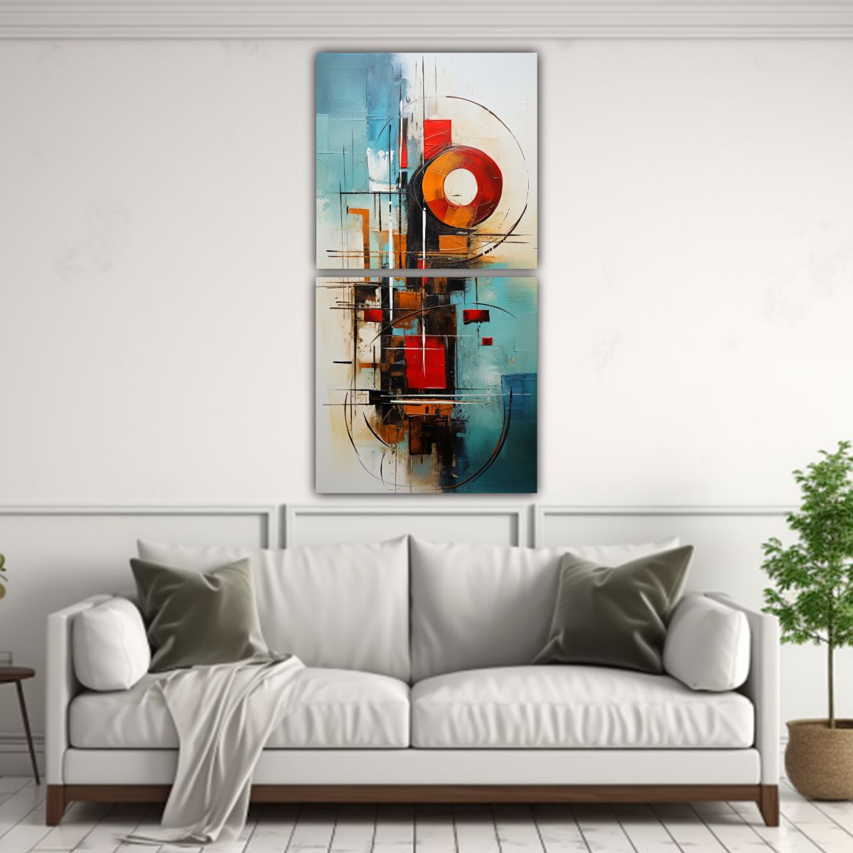 GENERICO - Pinturas Abstractas Con Vibrantes Colores En 50x100 Cm