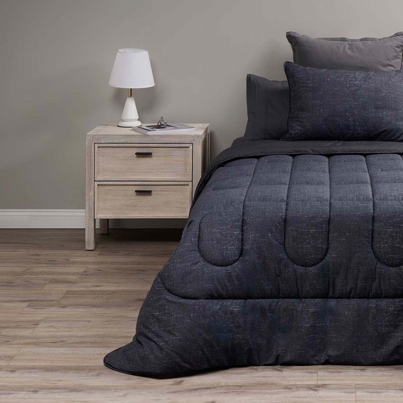 ROSEN - Plumón Cotton Grafito 1,5 Plazas