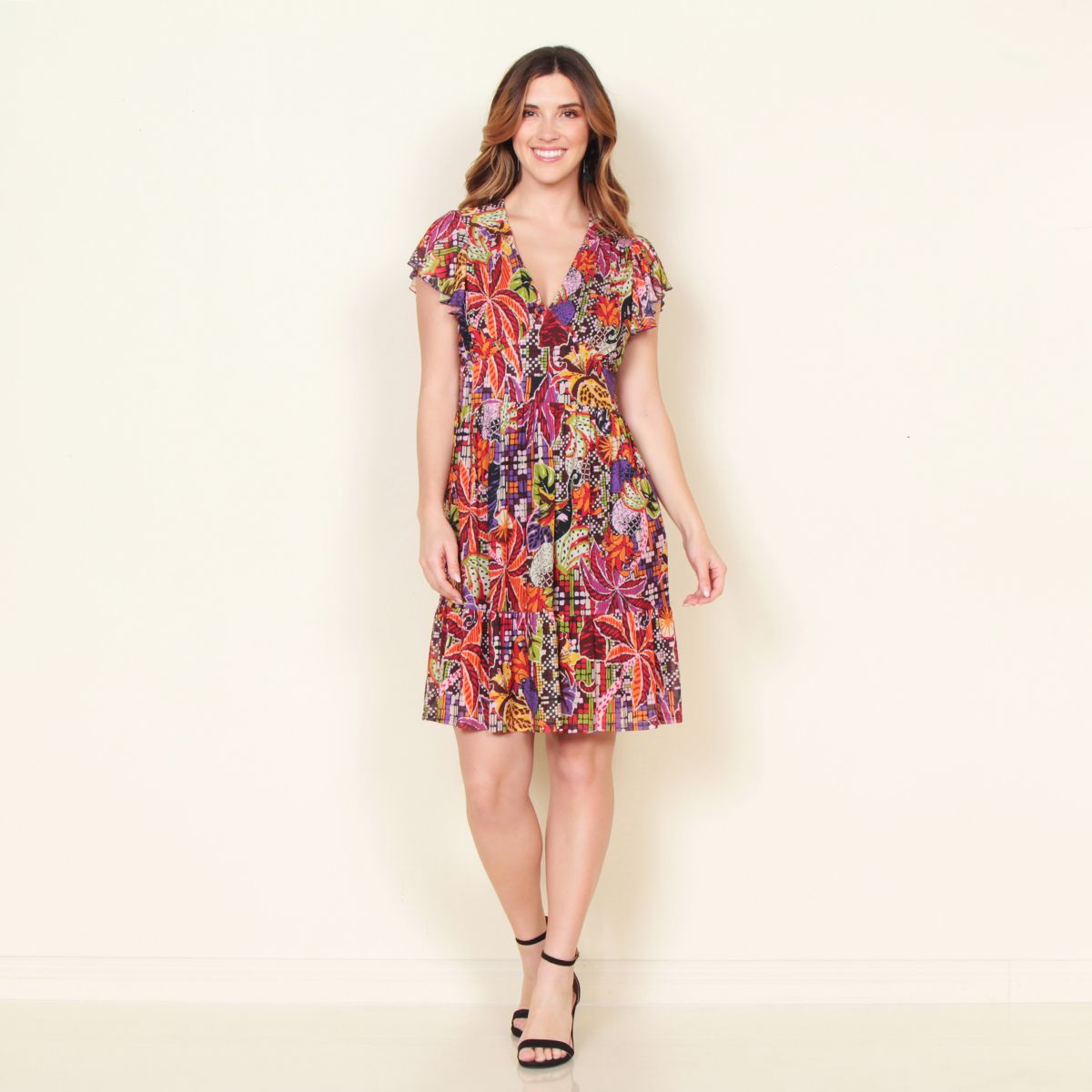 WADOS - VESTIDO MANGA CORTA ESTAMPADO