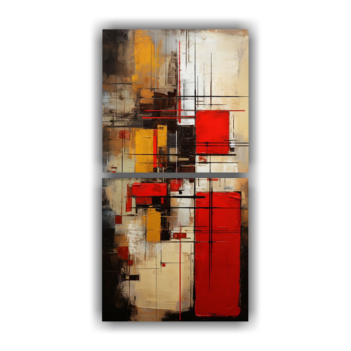 GENERICO - Cuadro Abstracto Belleza Natural Estilo Diptico 20x40 Cm