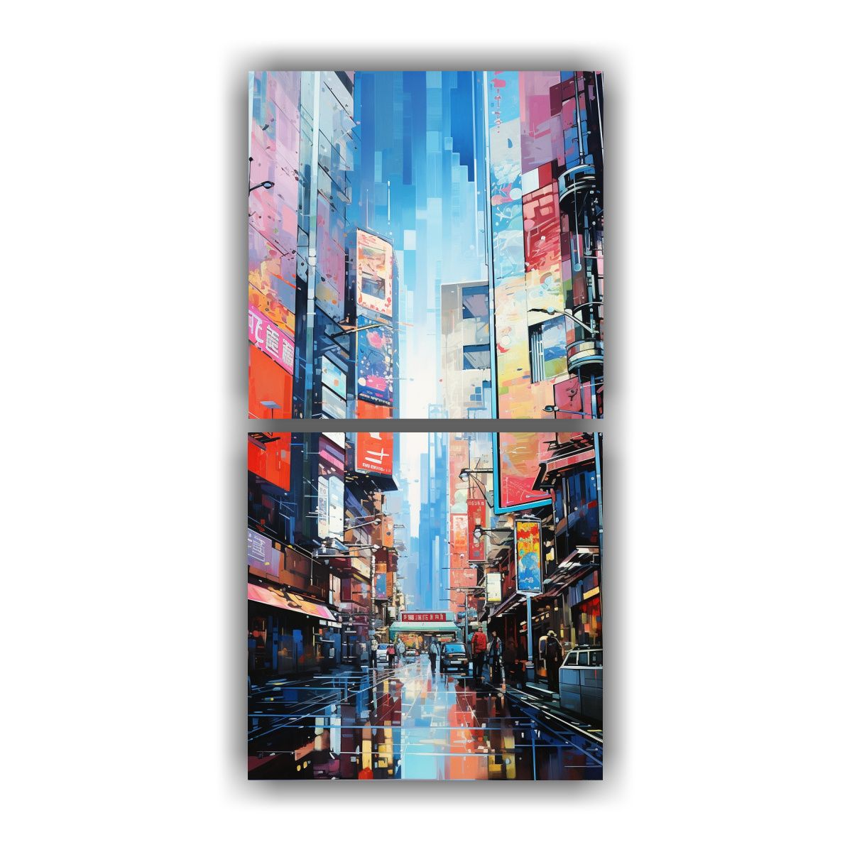 GENERICO - Pinturas Abstractas De Arte Urbano Futurista De 40x80 Cm