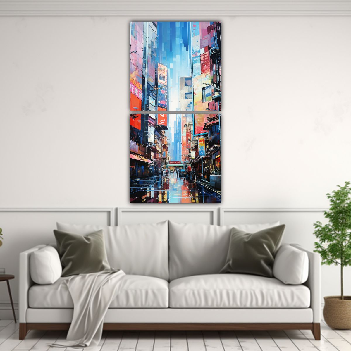 GENERICO - Pinturas Abstractas De Arte Urbano Futurista De 40x80 Cm