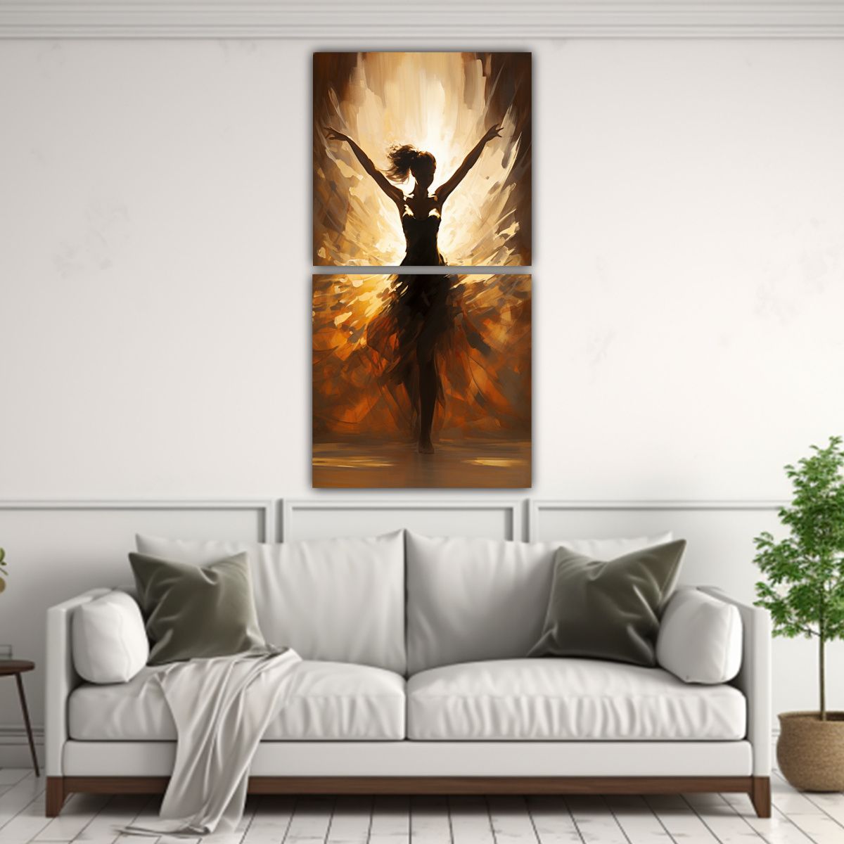 GENERICO - Dos Pinturas Abstractas De Perspectiva Moderna 50x100 Cm