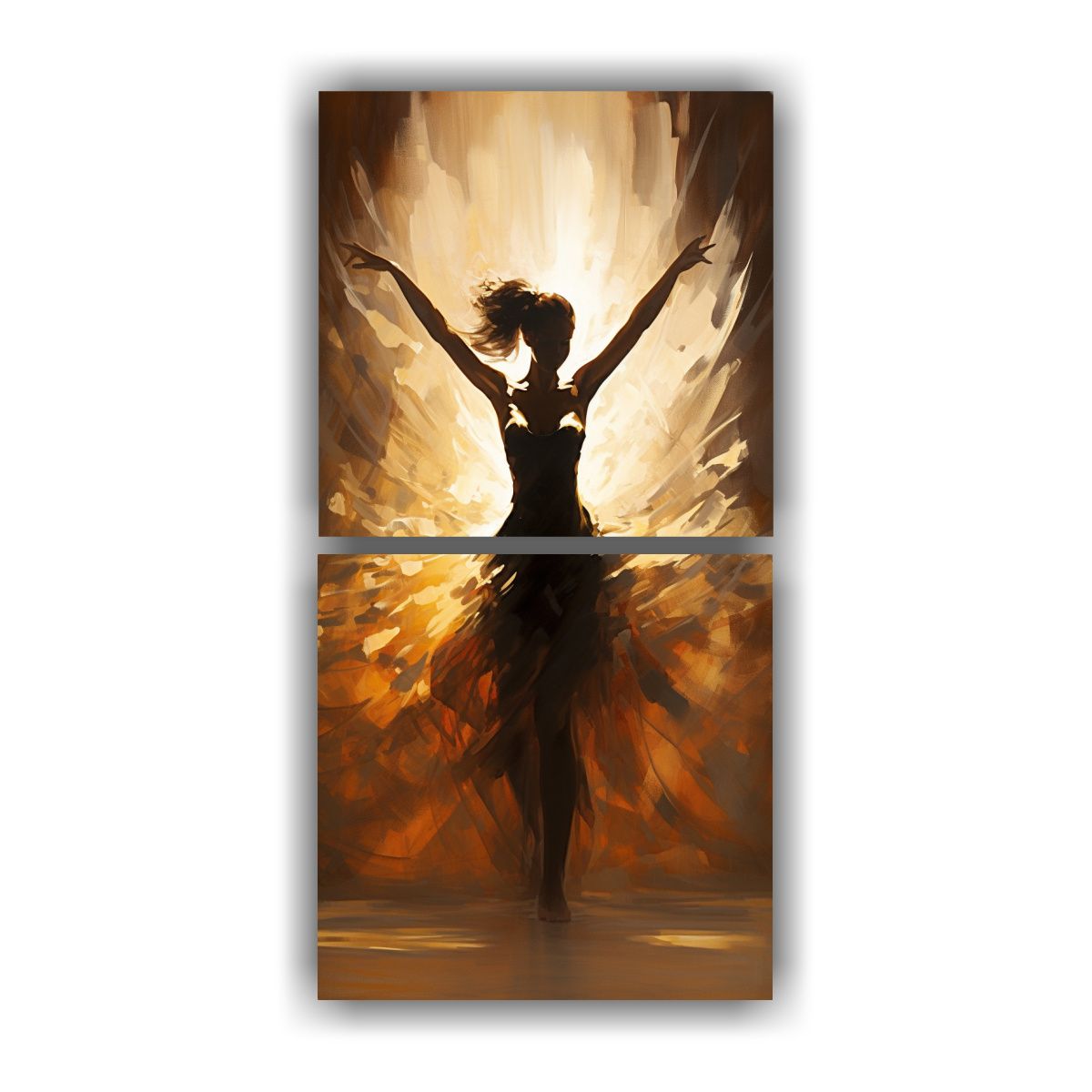 GENERICO - Dos Pinturas Abstractas De Perspectiva Moderna 20x40 Cm