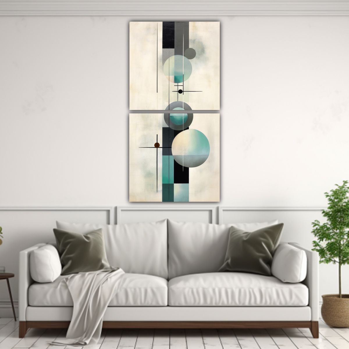 GENERICO - Dos Telas En Bastidor Dibujo Para Oficina Pintura 40x80 Cm