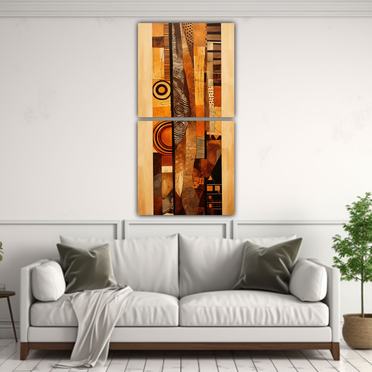 GENERICO - Lienzos Cuadro Mural Abstracta Reinterpretación 20x40 Cm