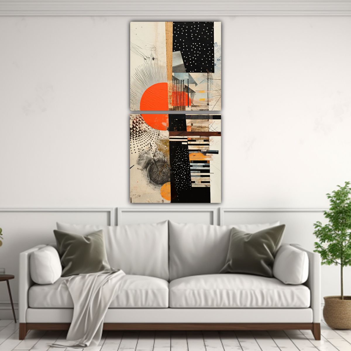 GENERICO - Pinturas De Decoración Moderna Abstracta Set 2 40x80 Cm