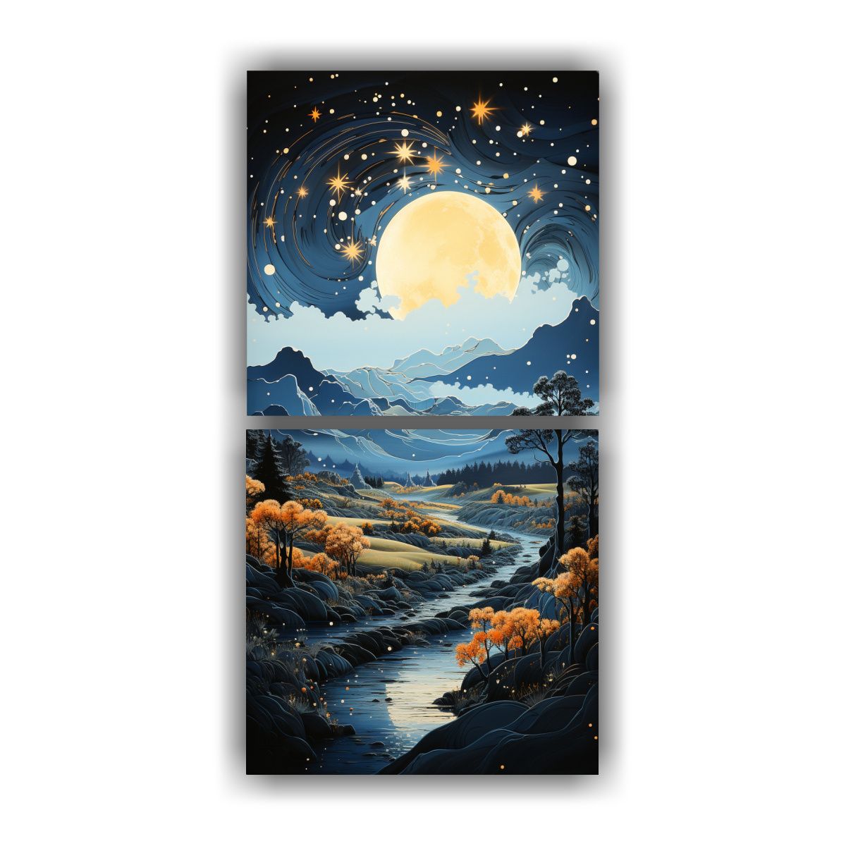 GENERICO - Set 2 Cuadros Inspiración Colorido En La 30x60 Cm