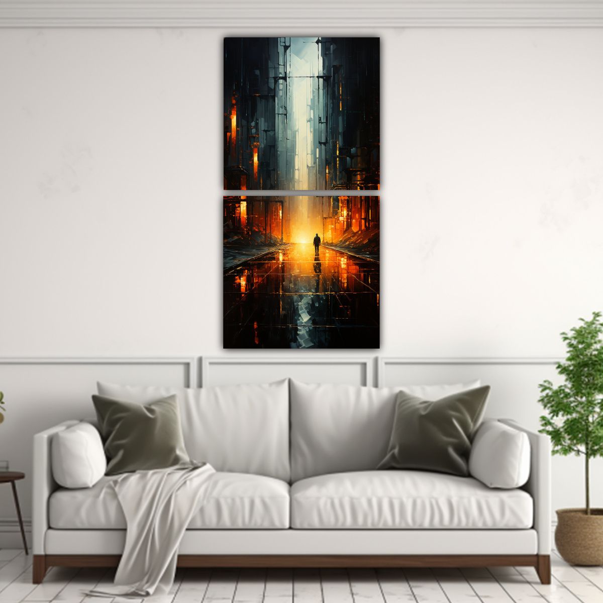 GENERICO - Pintura Decorativa Rectangular Abstracta 30x60 Cm