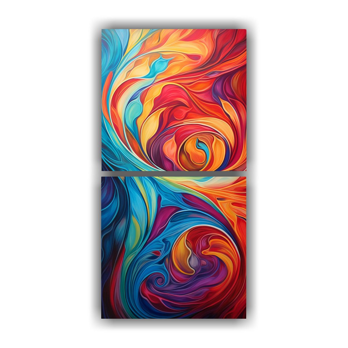 GENERICO - Armonía De Colores En Cuadros Abstractos Con 50x100 Cm