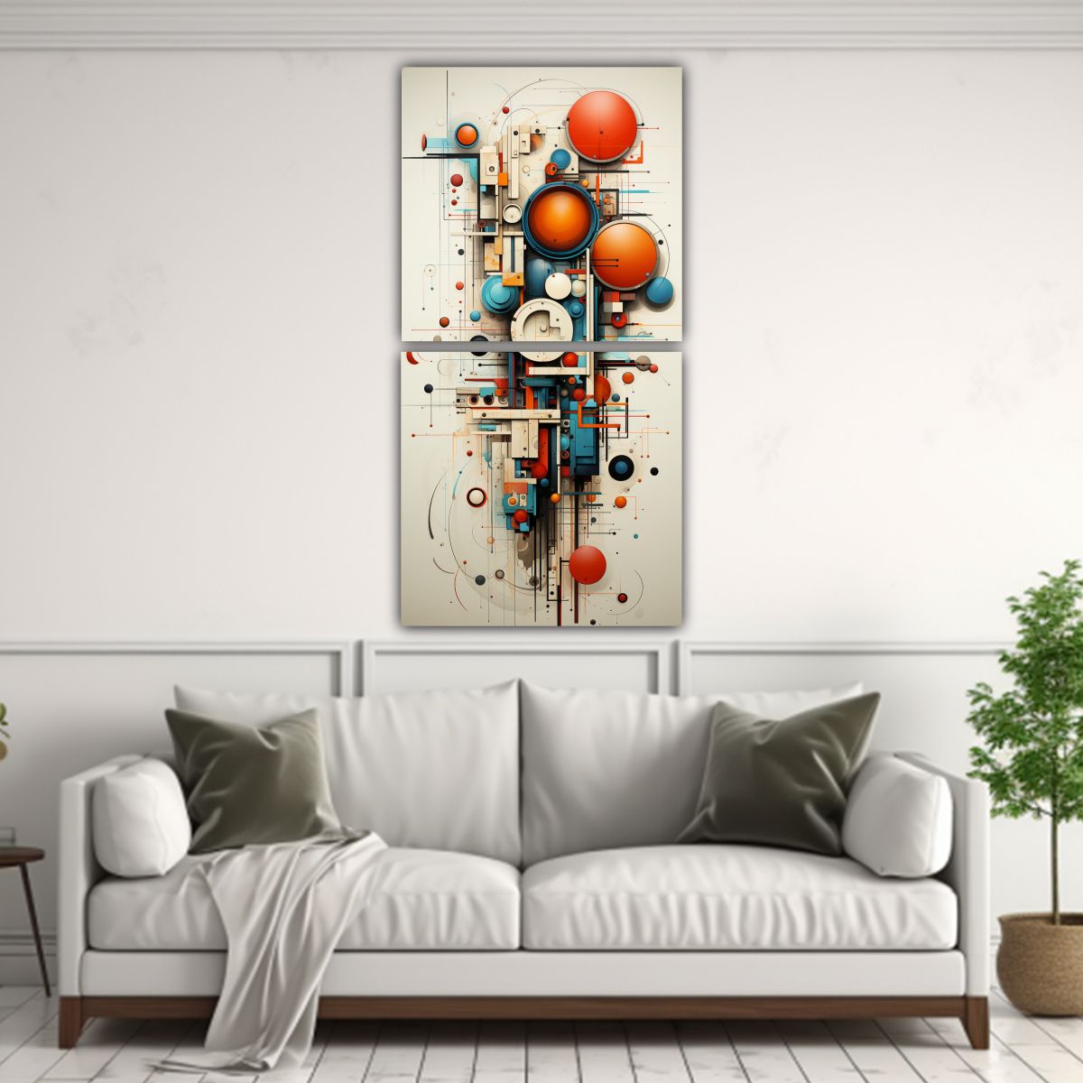 GENERICO - Conjunto De 2 Telas En Bastidor Vintage Textura 30x60 Cm