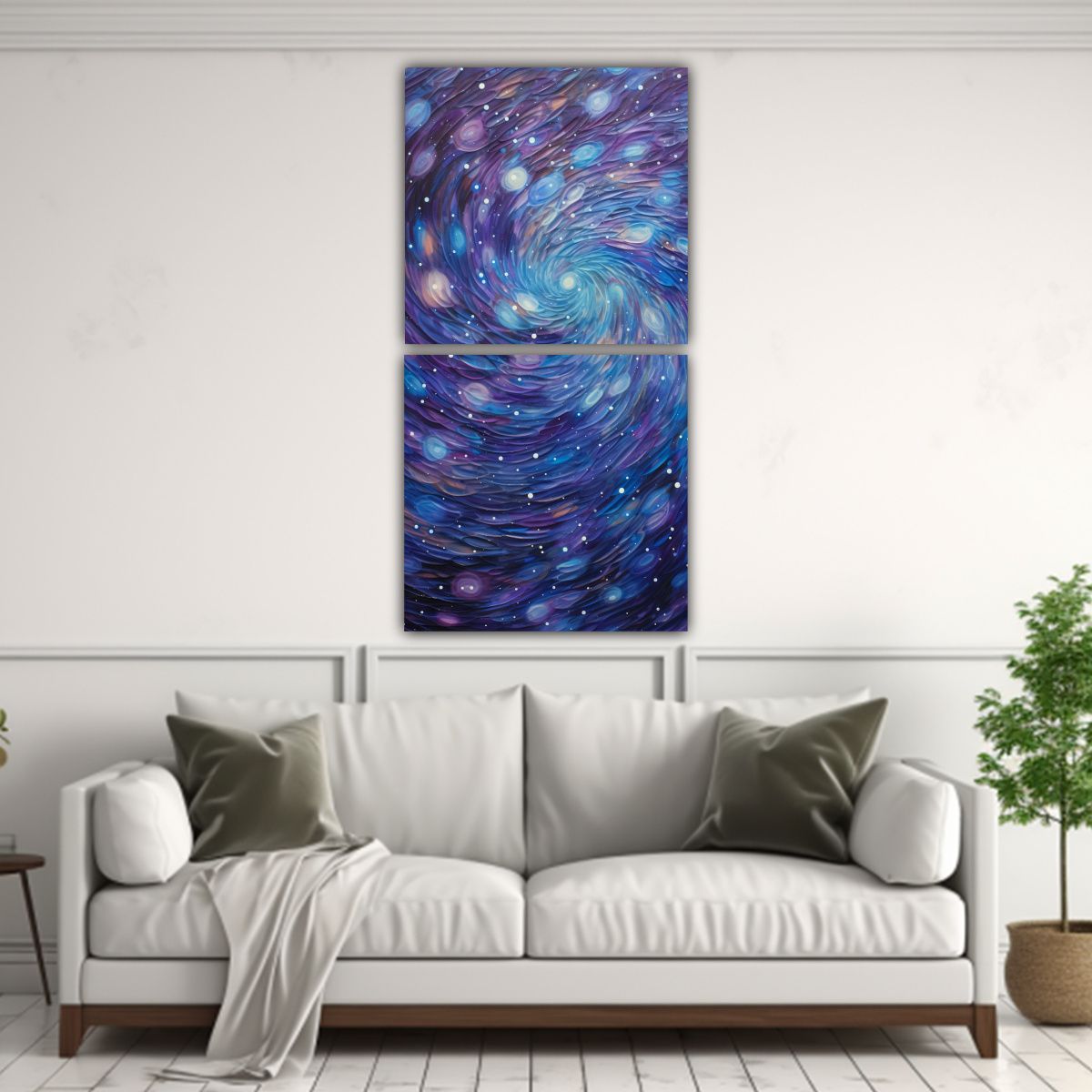 GENERICO - Composición Detalles Intrincados En Azules 40x80 Cm