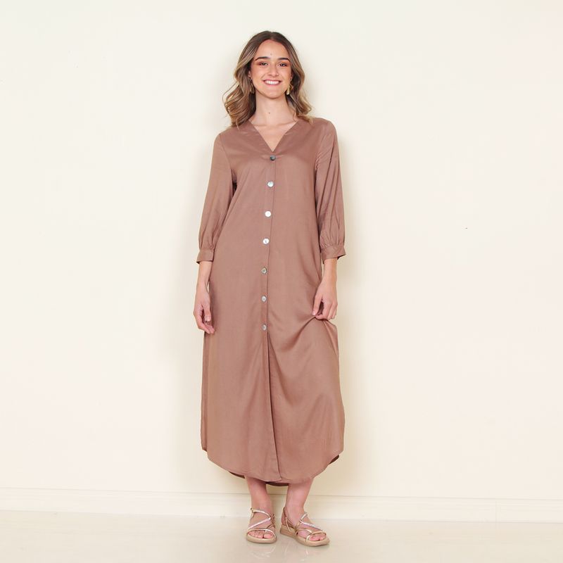 WADOS - VESTIDO MANGA 34 SOLIDO ESCOTE V