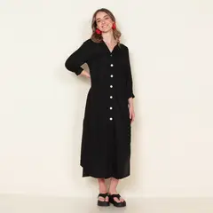 WADOS - VESTIDO MANGA 34 SOLIDO ESCOTE V