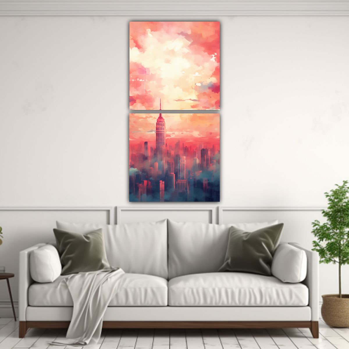 GENERICO - Pinturas Decorativas Abstracto Manhattan Con 50x100 Cm