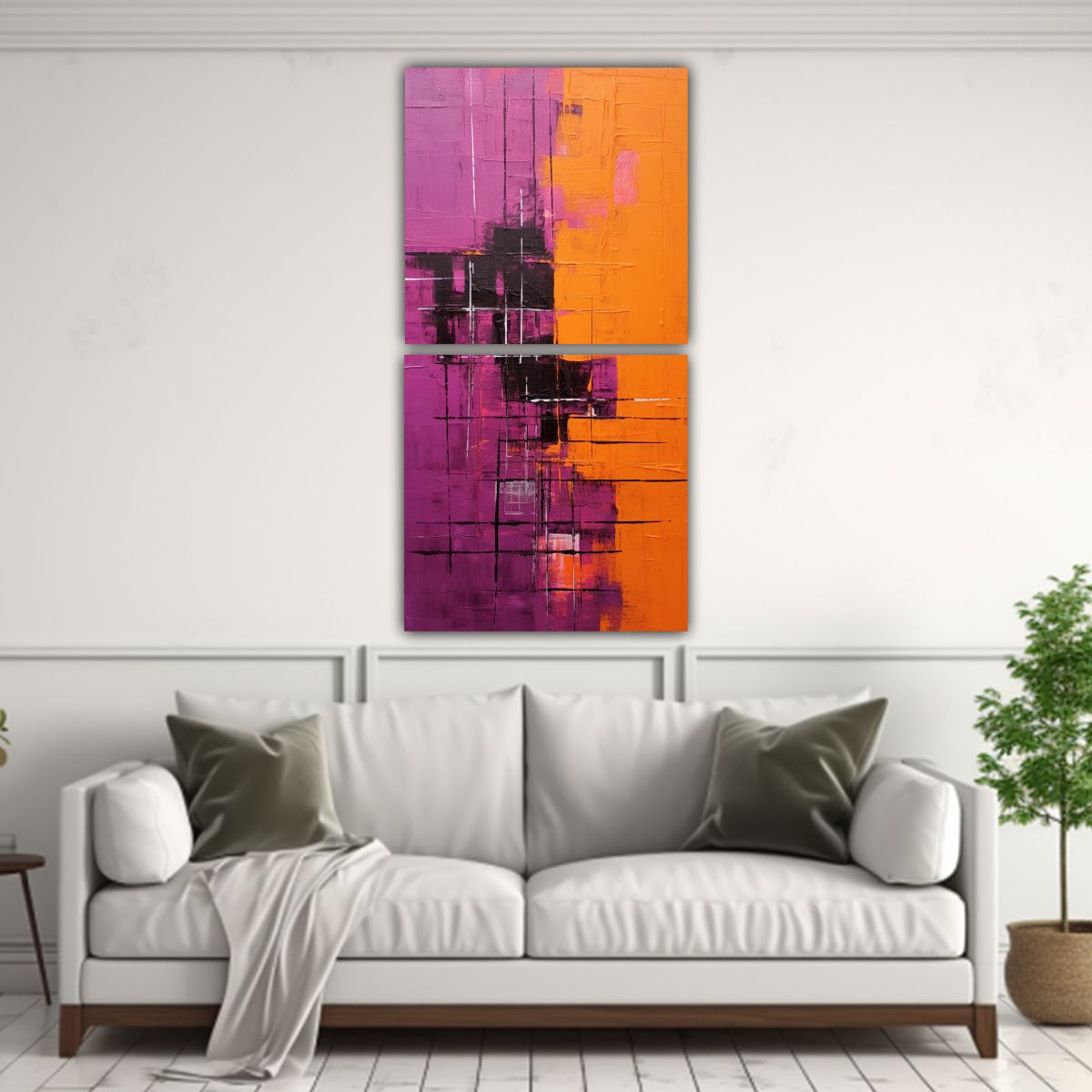 GENERICO - Pintura Abstracta De Noche Oscura Con Planeta 50x100 Cm