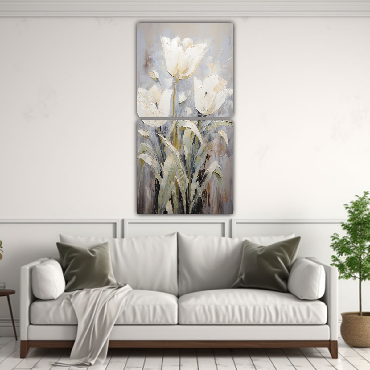 GENERICO - Cuadro Dibujo Detalles Intrincados Tulipanes 40x80 Cm