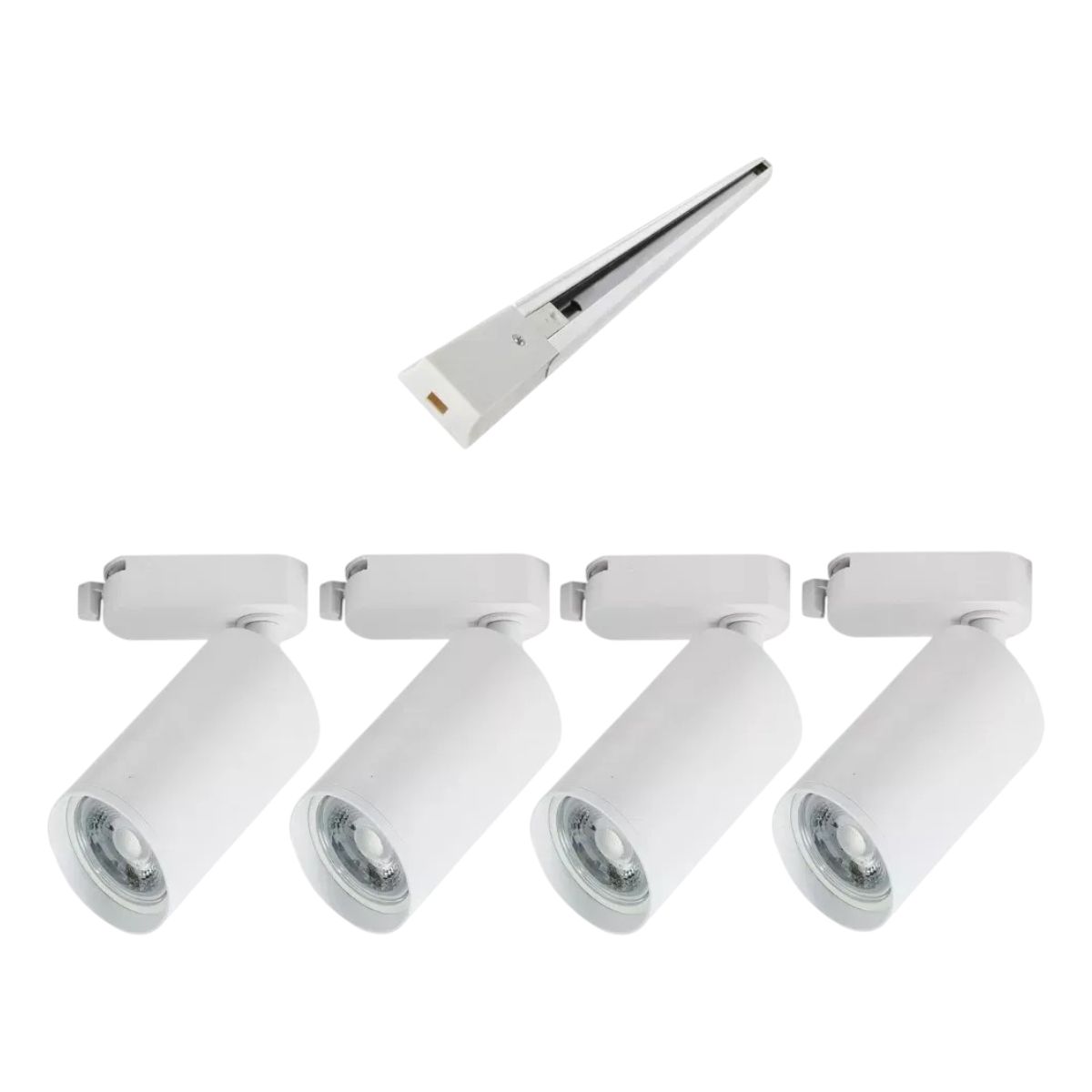AVC Y VELL MAX - Lámpara 4 Focos Blancos Luz Neutra 7W con Riel de 1mt
