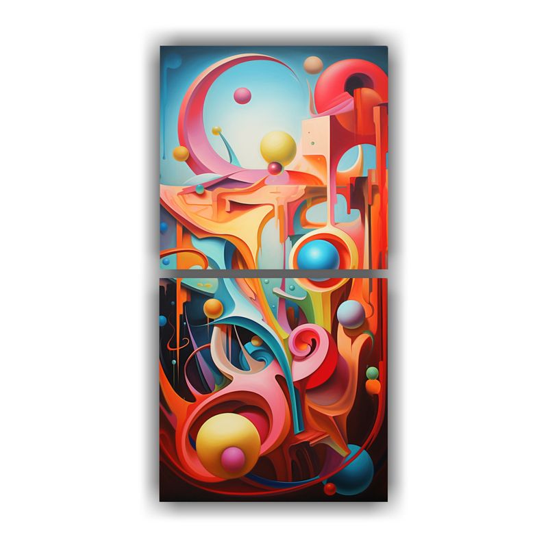 GENERICO - Pinturas Abstractas De Colores Y Formas La Danza 40x80 Cm