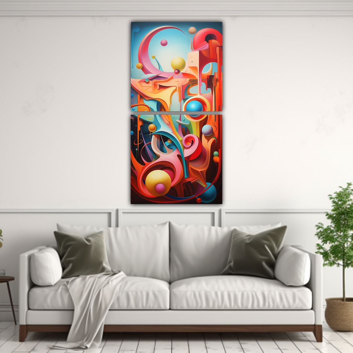 GENERICO - Pinturas Abstractas De Colores Y Formas La Danza 40x80 Cm