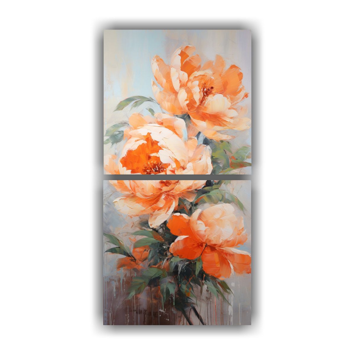 GENERICO - Pintura En Lienzo Estilo Salón Con Dos Lienzos 60x120 Cm