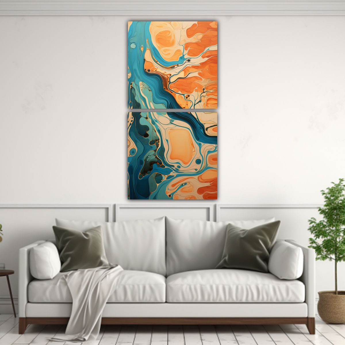 GENERICO - Pintura Decorativa En Bastidor Abstracción 20x40 Cm