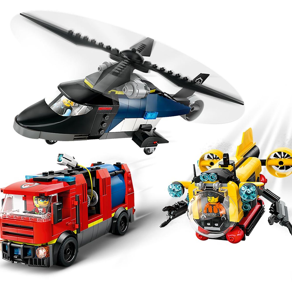LEGO - LEGO Helicóptero, Camión de Bomberos y Submarino (60462)