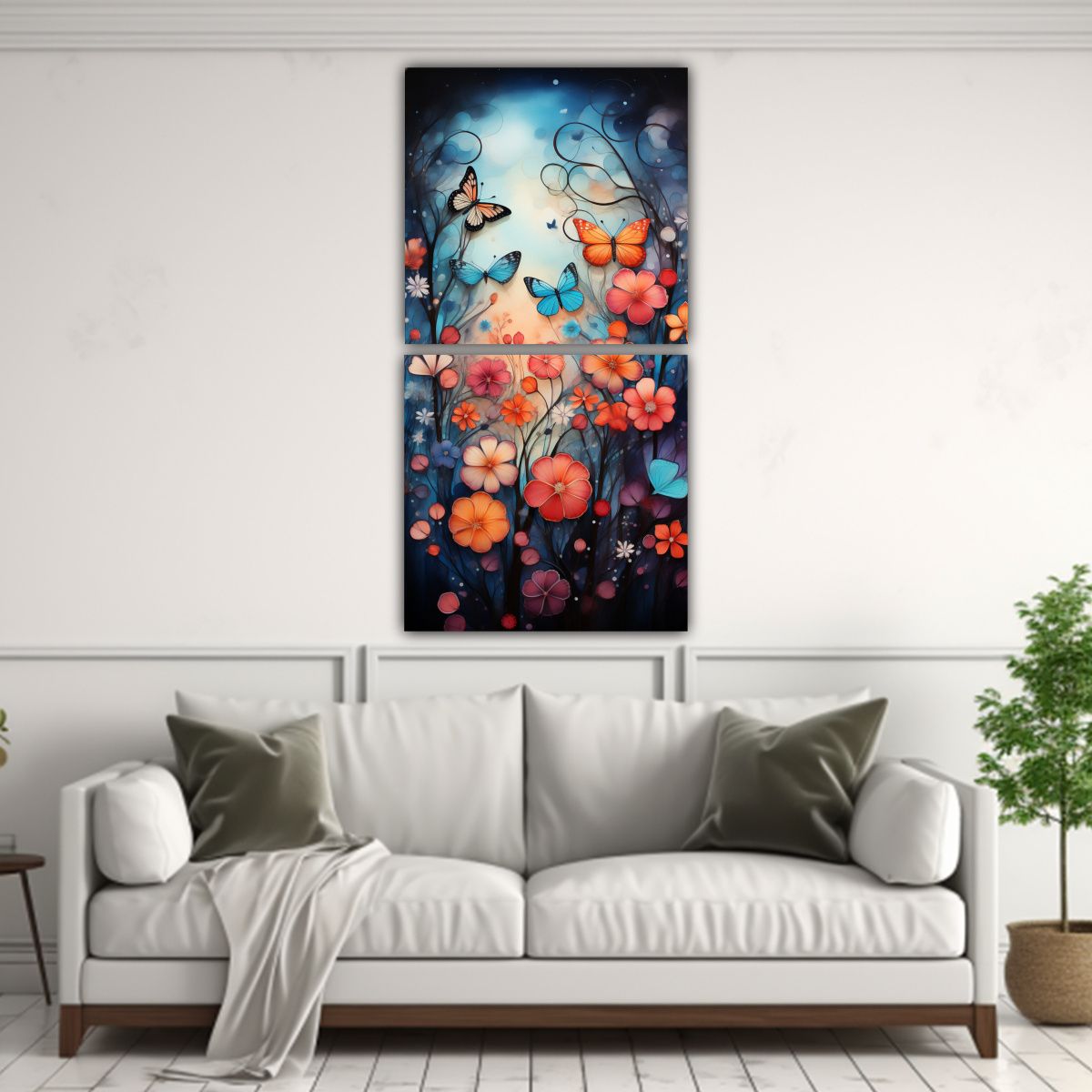 GENERICO - Cuadros Decorativos Exclusivos Con Mariposas 30x60 Cm