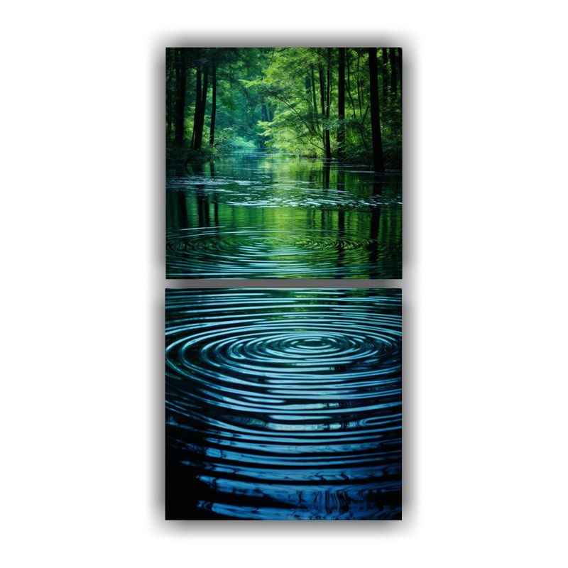 GENERICO - Paisaje Sereno De Un Estanque En El Bosque 40x80 Cm