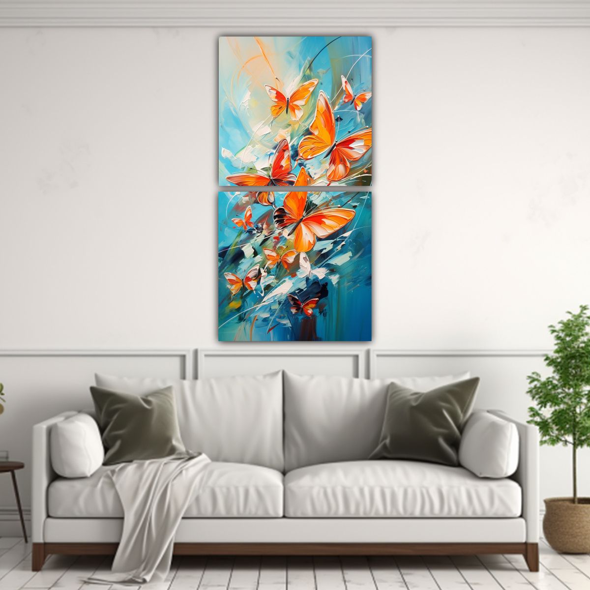 GENERICO - Cuadros Movimiento Habitación Mariposas 20x40 Cm