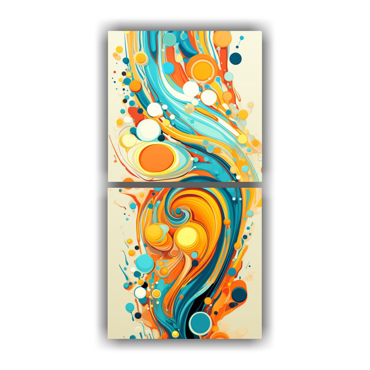 GENERICO - Cuadros Modernos Fantasía Swirls De Pintura En 20x40 Cm
