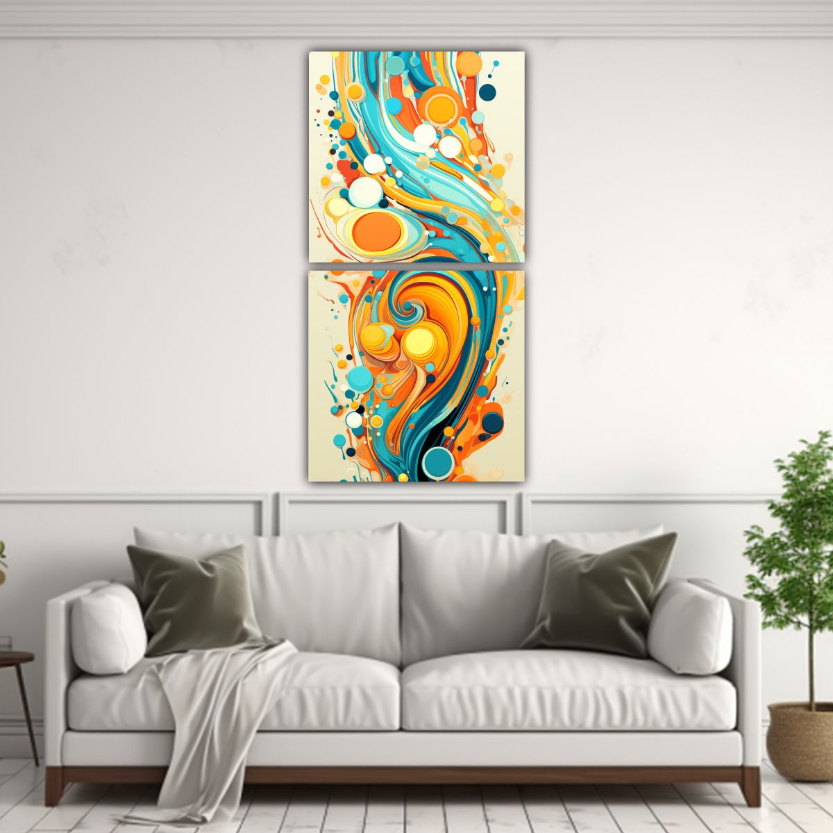 GENERICO - Cuadros Modernos Fantasía Swirls De Pintura En 20x40 Cm