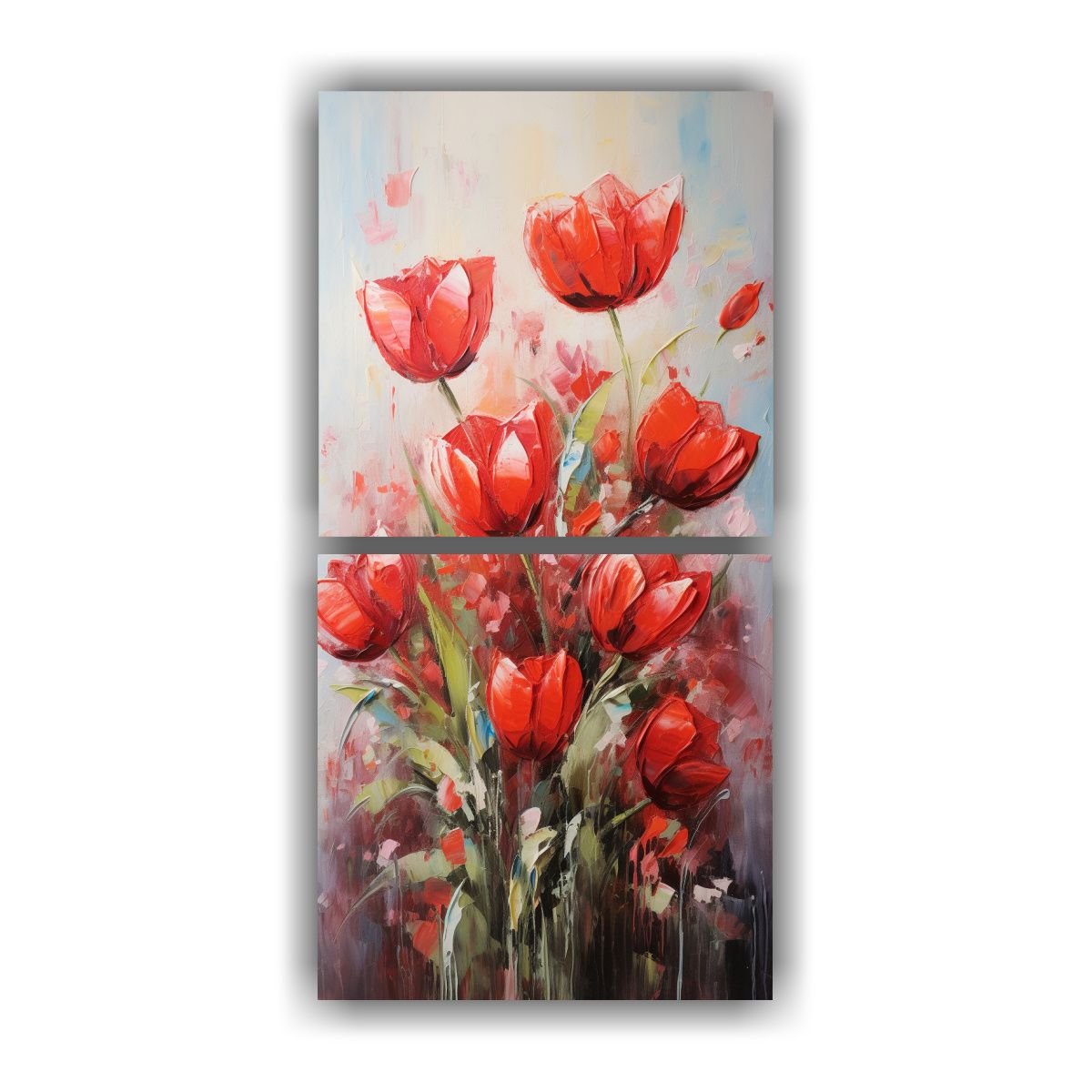 GENERICO - Lienzos Belleza Red Tulipanes Composición En 50x100 Cm