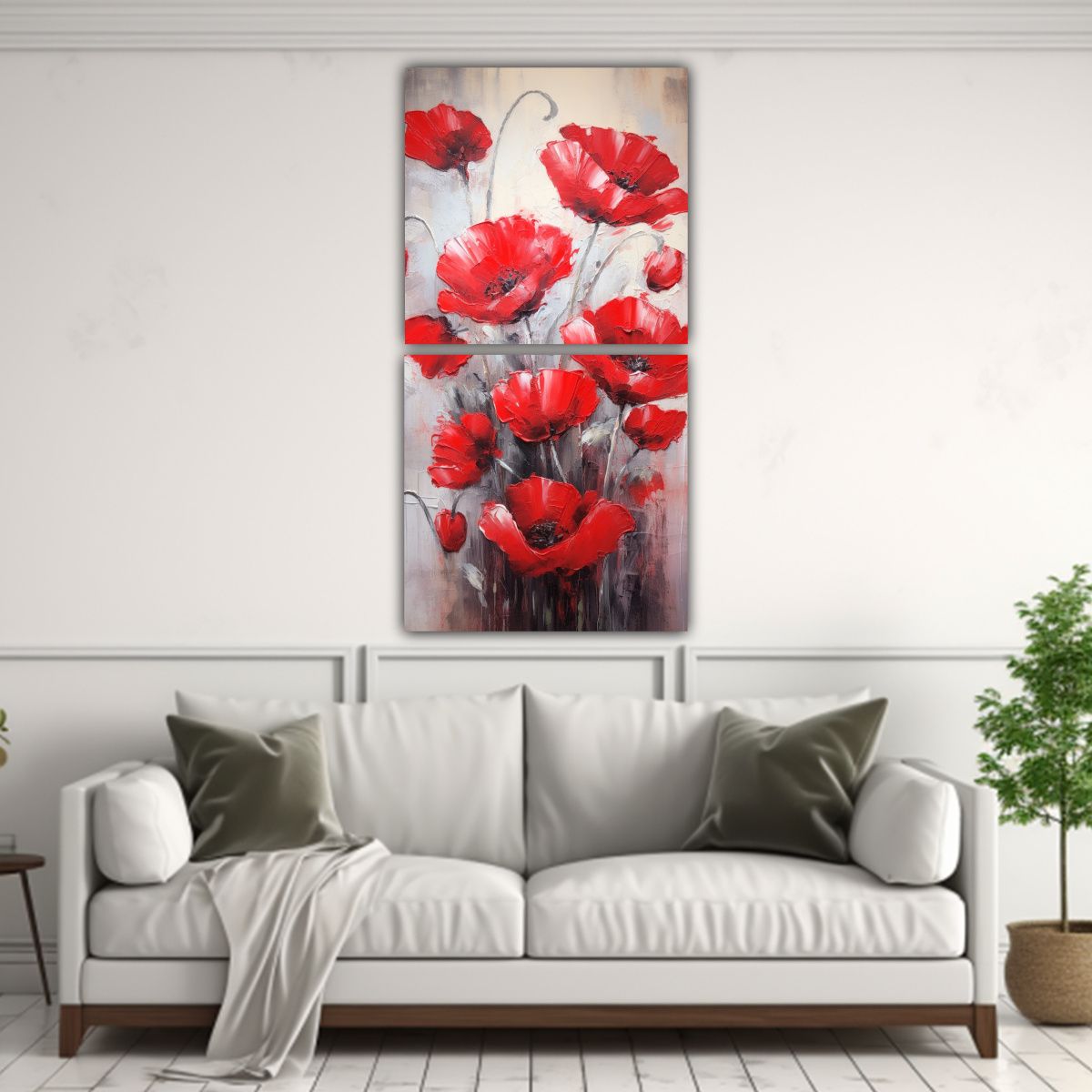 GENERICO - Cuadro Composición Adorable A Red POPPIES En 50x100 Cm