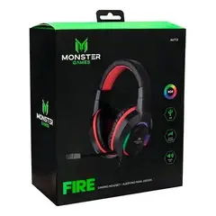 MONSTER GAMES - Audífonos Gamer Fire 7.1 (Negro)