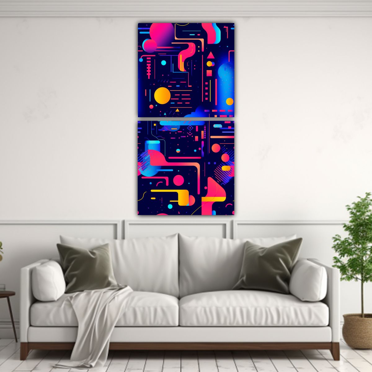 GENERICO - Arte Abstracto Intenso Para Dormitorio Cuadros 50x100 Cm