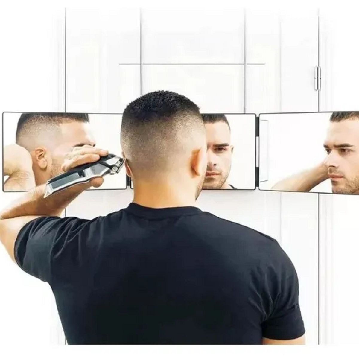 GENERICO - Espejo De 3 Vías De Corte De Pelo Triple De 360°