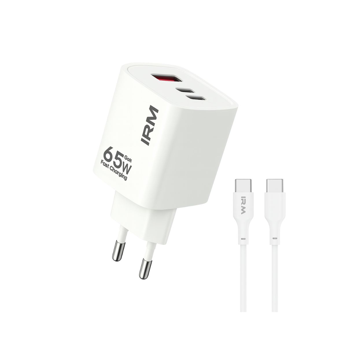 IRM - Cargador Carga Rápida 65w Triple Usb Usb-c +cable Usb-c