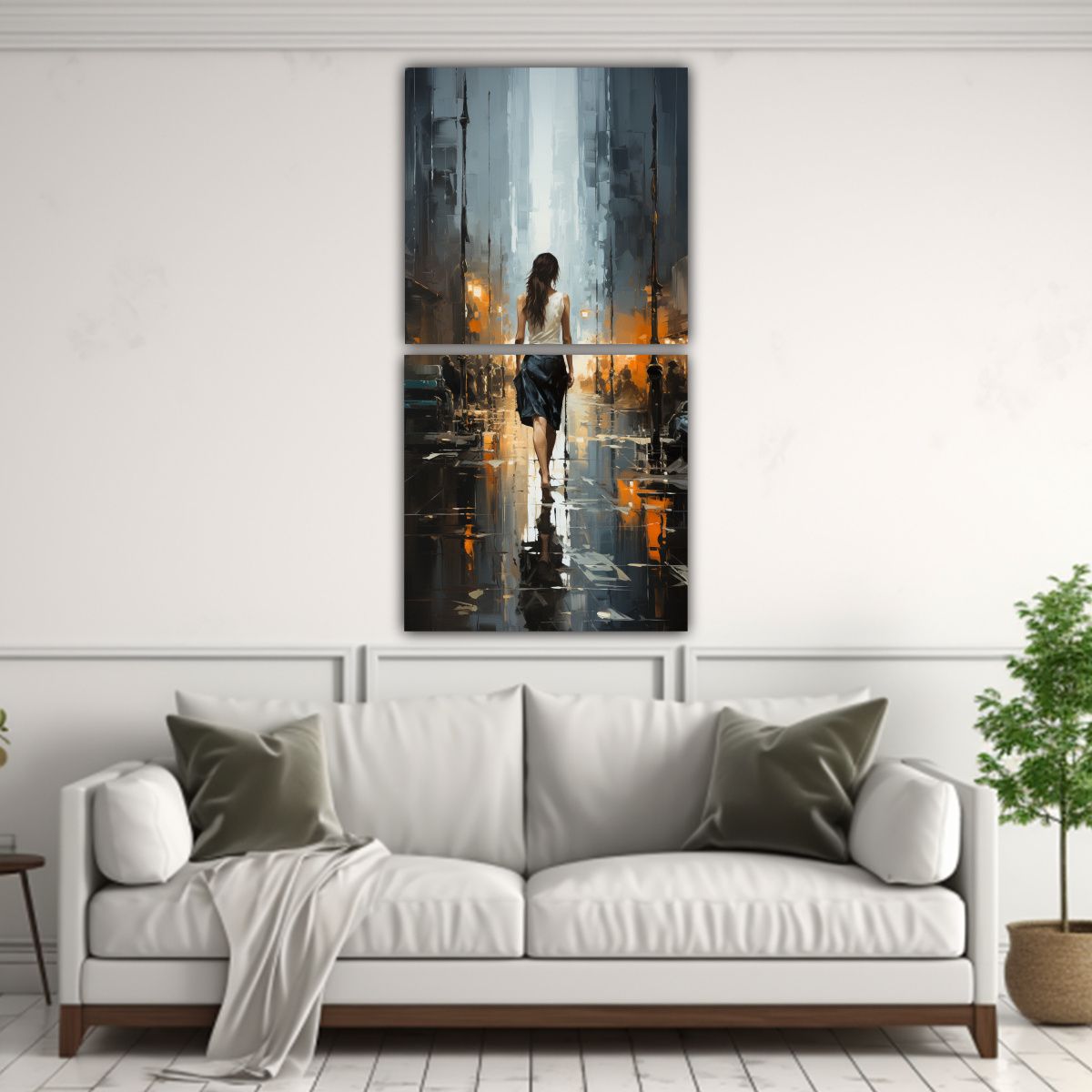 GENERICO - Díptico Inspiración Textura Pintura Al óleo 50x100 Cm