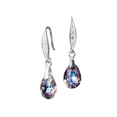 JOYAS MONTERO - Aros Capricho Plata Italiana 925 Cristal Genuino Vitral Light