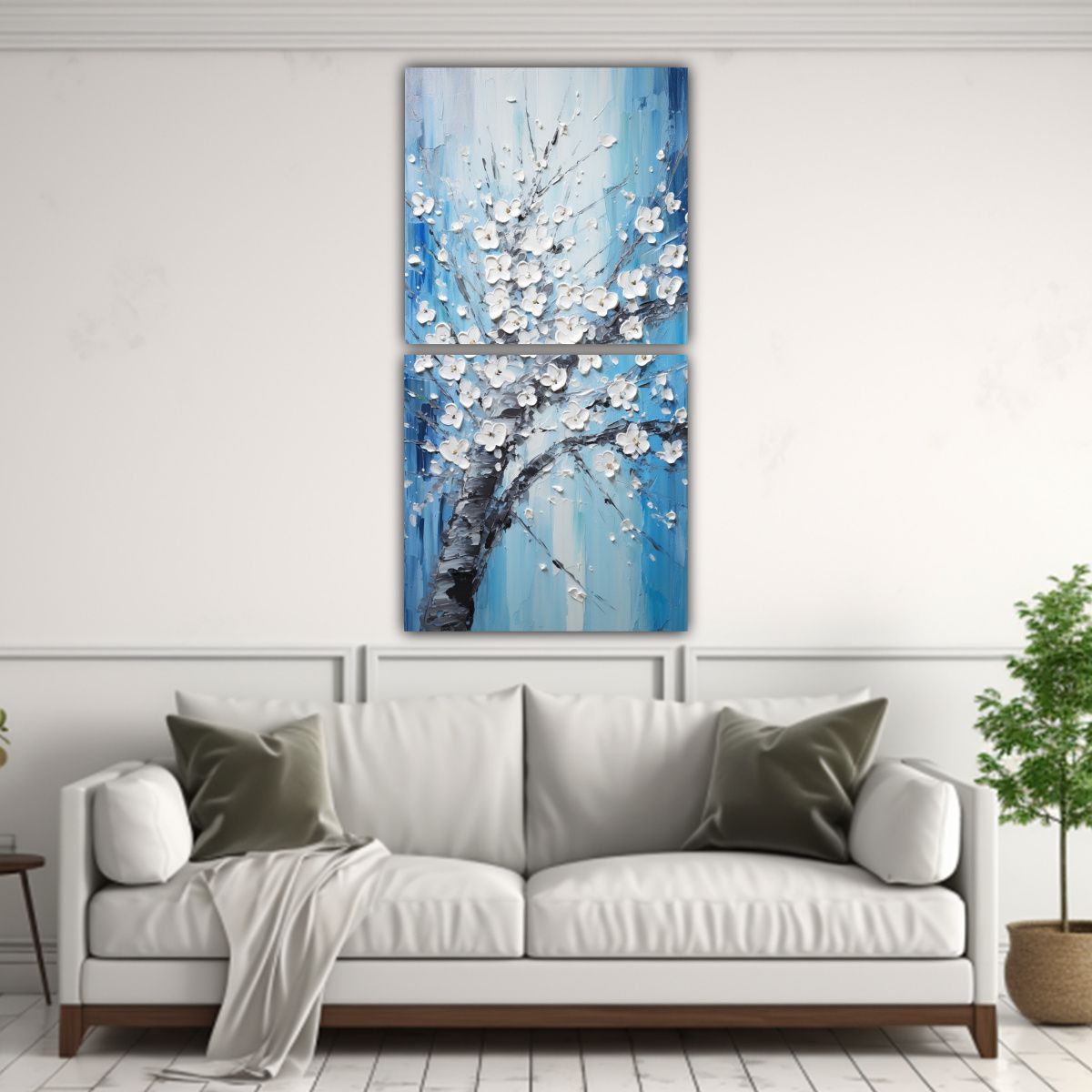 GENERICO - Pintura En Lienzo Calidez Inspiradora De Dos 60x120 Cm