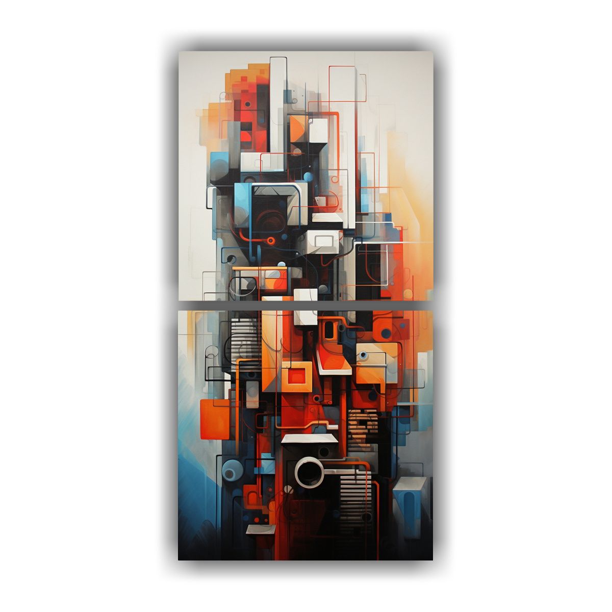 GENERICO - Pinturas Abstractas Vintage De Edificios Urbanos 50x100 Cm