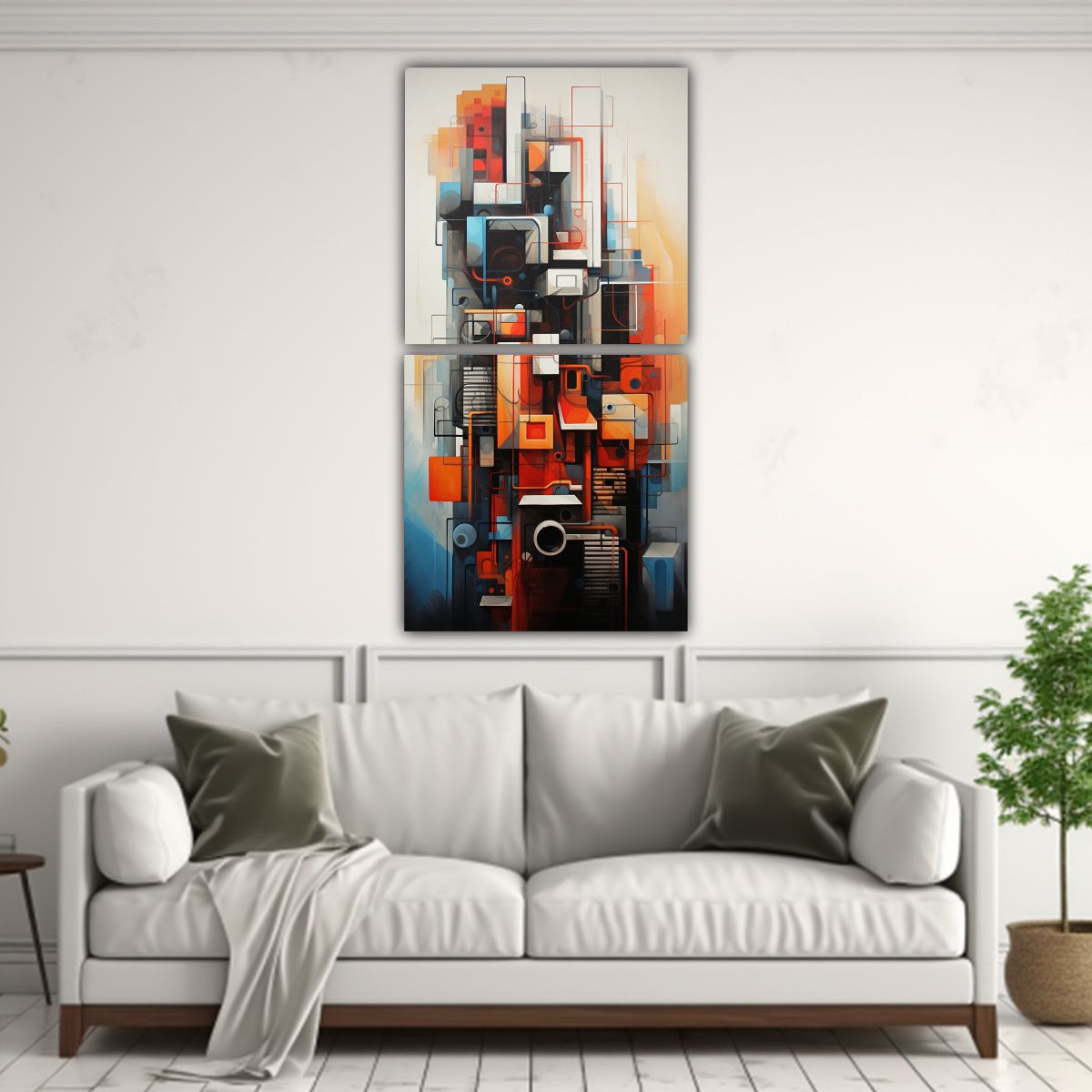 GENERICO - Pinturas Abstractas Vintage De Edificios Urbanos 50x100 Cm